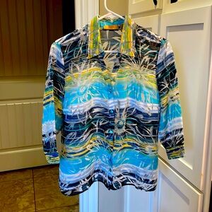 Pretty, tropical sheer blouse
